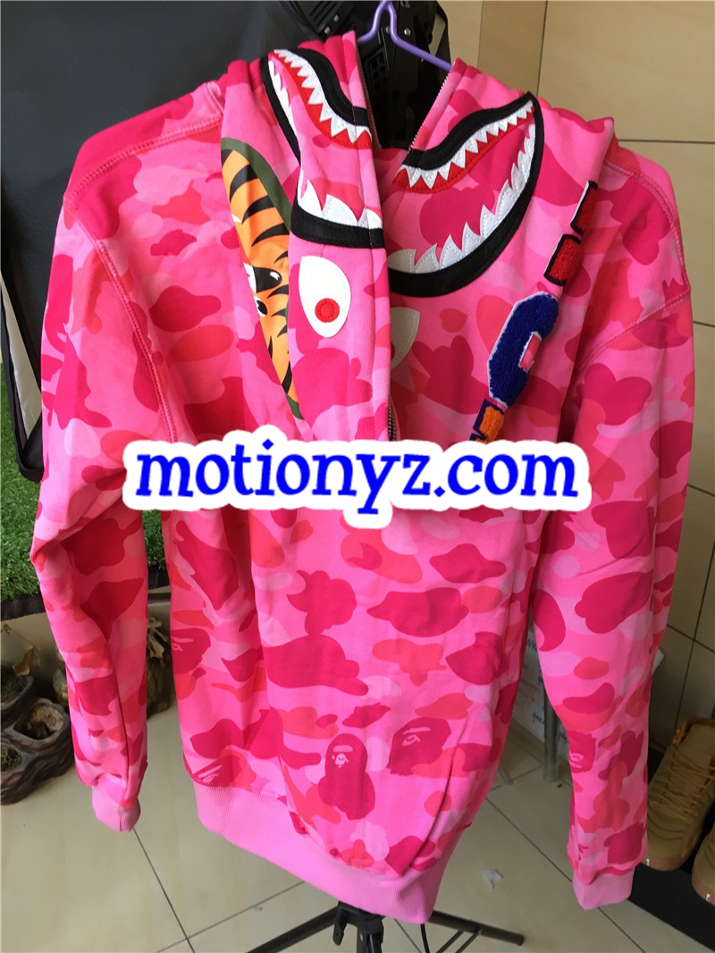 A Bathing Ape Clothing Bape Shark Hoodies Camo Pink